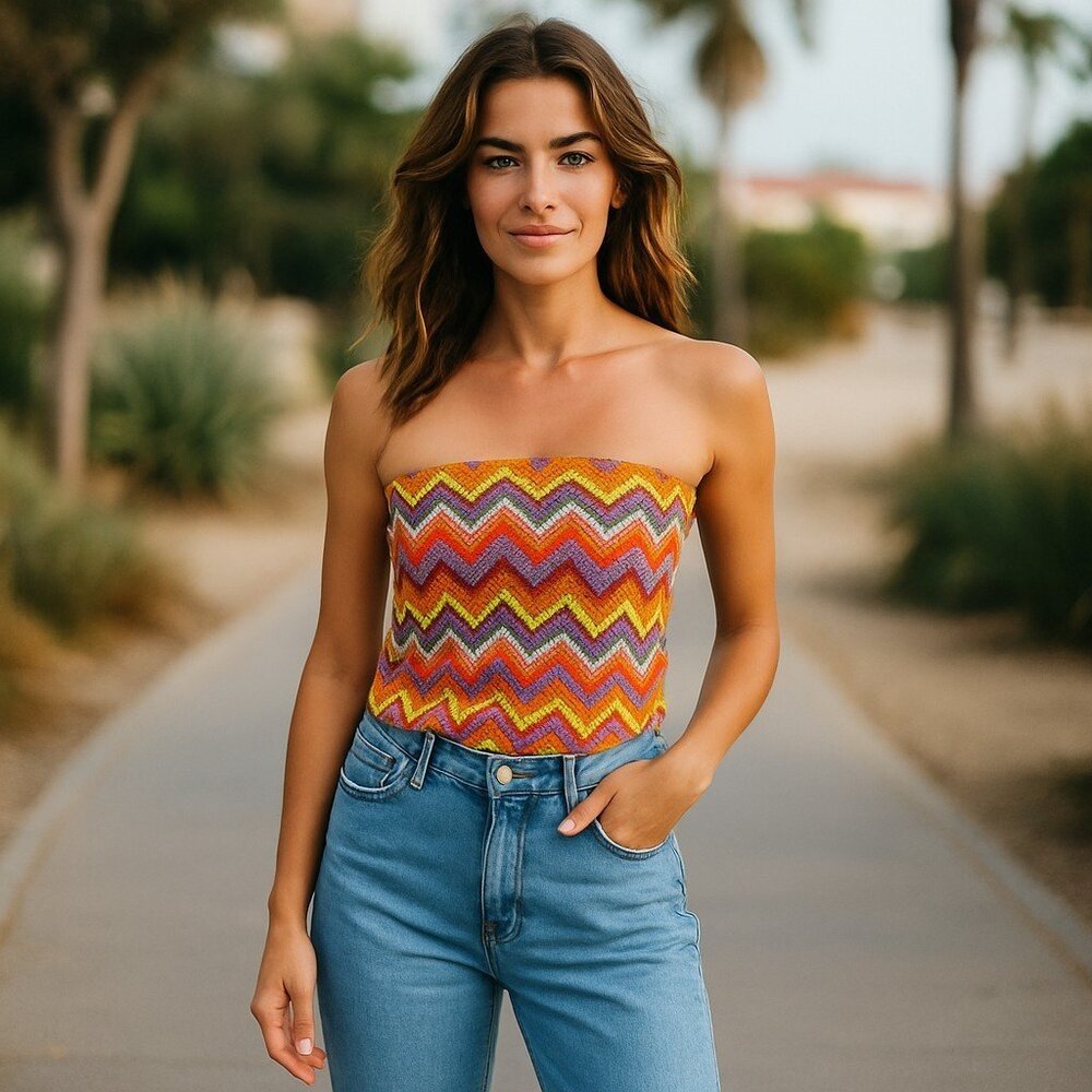NWT: RUE21 Bandana Crochet Style Halter Top - Size S/M/L/XL